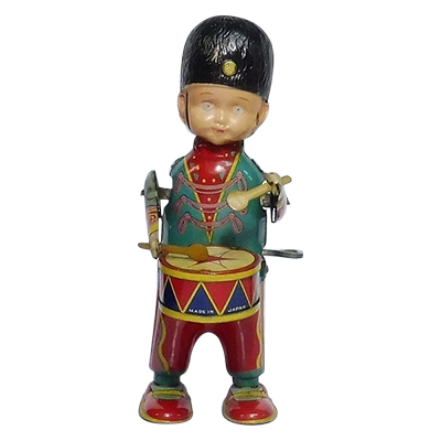 買取価格8 400円 鈴木玩具 ブリキ 鼓笛隊の少年 ゼンマイ ブリキの人形 ブリキ 買取コレクター