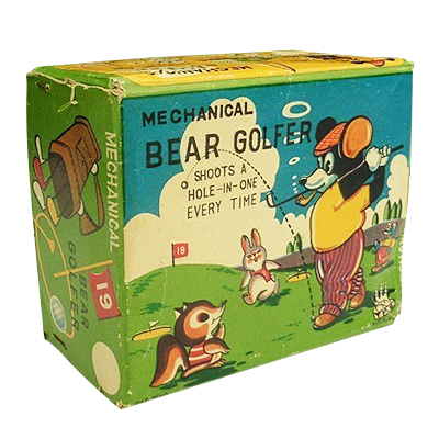 東京プレイシング商会 ブリキ MECHANICAL BEAR GOLFER 熊のゴルファー ゼンマイ