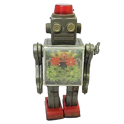 買取価格8,400円】堀川玩具 ブリキ ギア ロボット ゼンマイ|ブリキ
