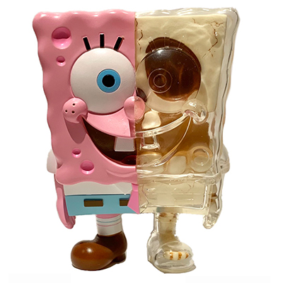 買取価格3 900円 Secret Base シークレットベース Spongebob X Ray Full Color Pink Ver スポンジボブ デザイナーズトイ 買取コレクター