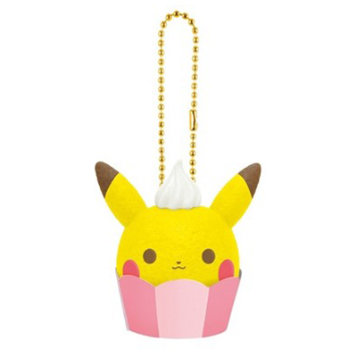 ピカチュウ カップケーキ (ピンク) ミニフィギュアキーホルダー Pokémon Tea Party バンプレスト