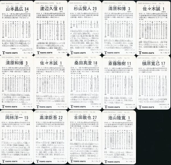 カルビー プロ野球 カード 1995年 清原 古田 他_2