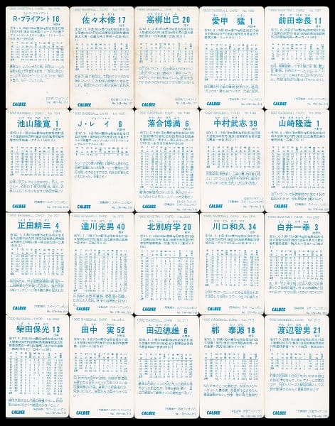 カルビー プロ野球 カード 1992 20枚 175 176 他_2