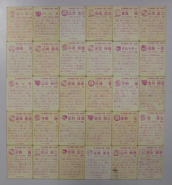カルビー プロ野球 チップス カード 30枚 1985 当時物_2