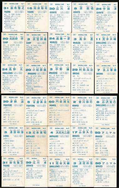 カルビー プロ野球 チップス カード 30枚 1987　当時物　35_2