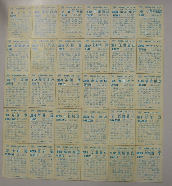 カルビー プロ野球 チップス カード 30枚 1988_2