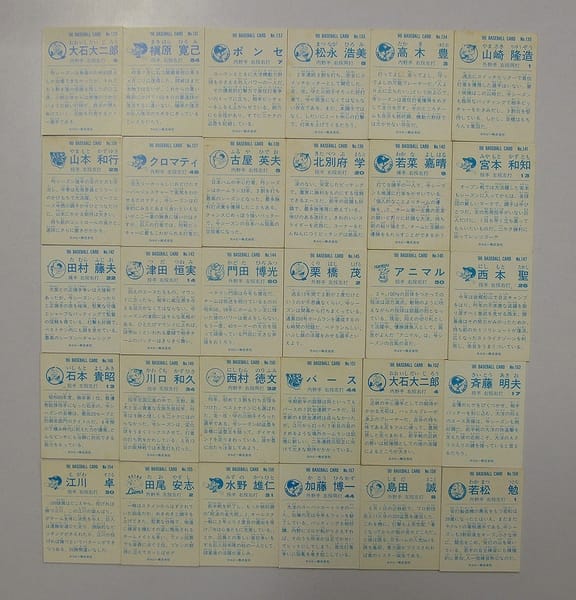 カルビー プロ野球チップスカード 1986年　No.130～159　当時物_2