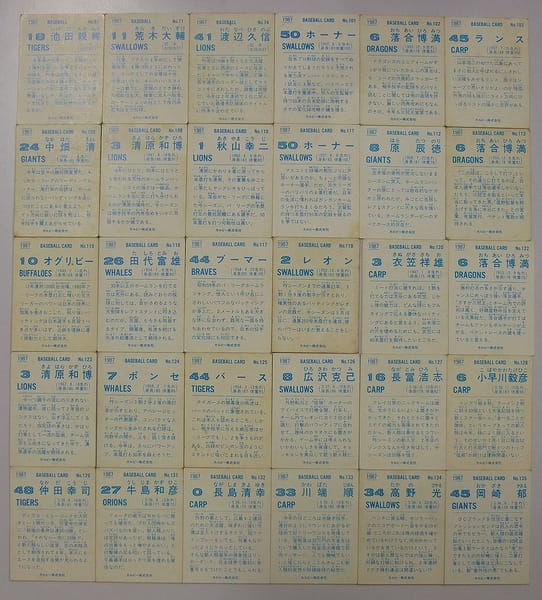 カルビー プロ野球チップスカード 1987年No.67～135_2