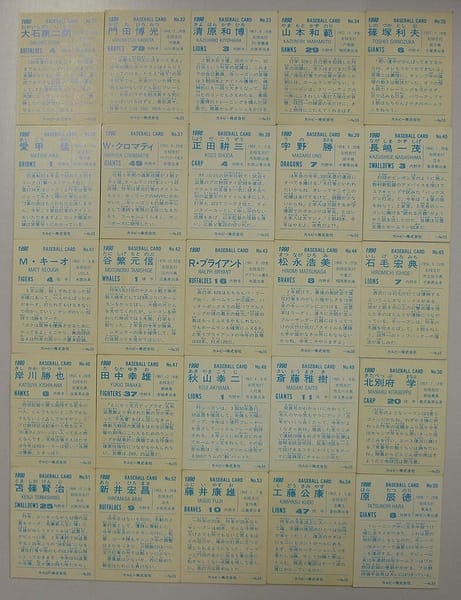 カルビープロ野球チップスカード 1990年　No.31～55 当時物_2