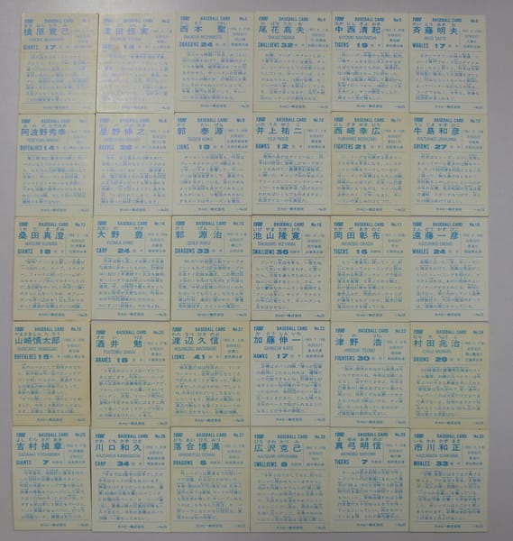カルビー プロ野球チップスカード 1990年 No.1～30　当時物_2