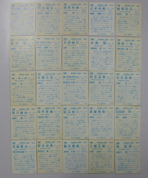カルビー プロ野球チップスカード 1990年 No.31～55　当時物_2