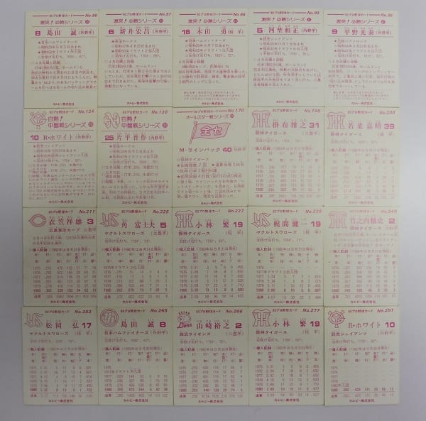 カルビー プロ野球チップスカード 1980年 20枚_2