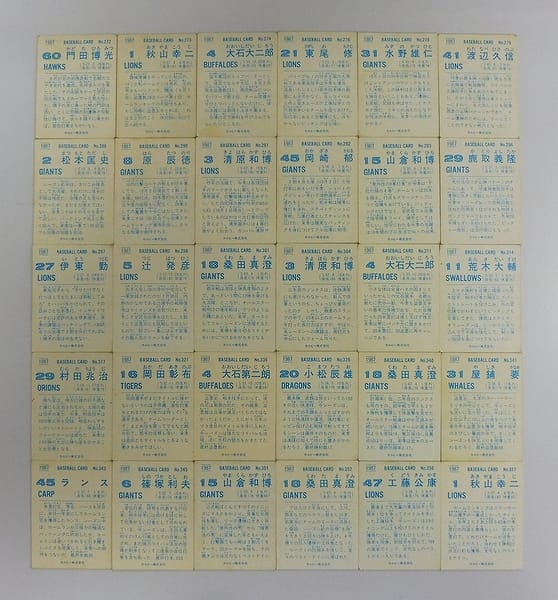 カルビー プロ野球チップスカード 1987年No.272～357_2