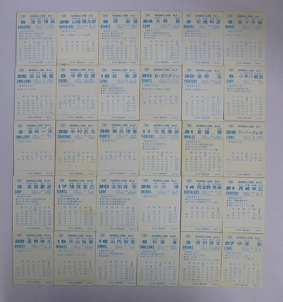 カルビー プロ野球チップス カード 1989年 No.2～52 当時物_2