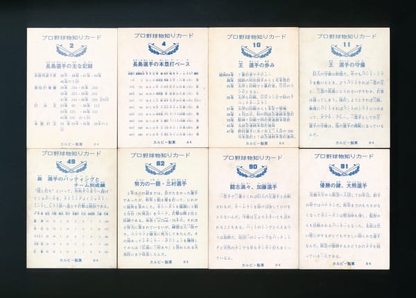 カルビー プロ野球カード 1973年 バット版 物知り 王 森 三村 他_2