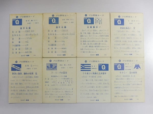 カルビー 当時物 プロ野球 カード 1973年 旗版 191 8枚_2