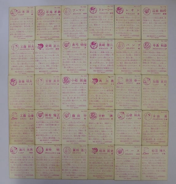 カルビー 当時物 プロ野球 カード 1983年 163～219 30枚_2