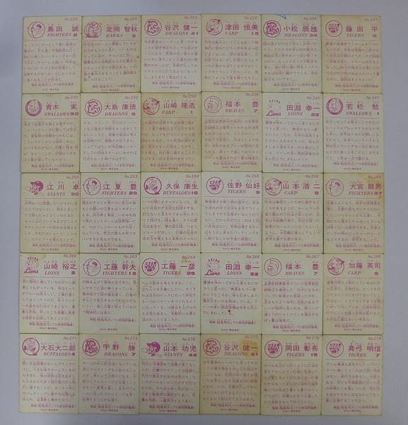 カルビー 当時物 プロ野球 カード 1983年 220～278 30枚_2