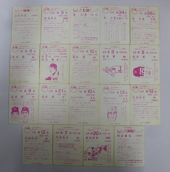 カルビー プロ野球 カード 79年 巨人 山本 新浦 角 高田_2