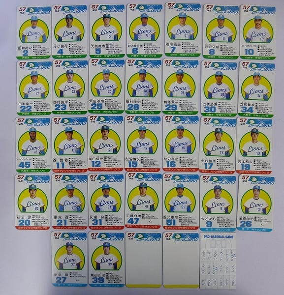 タカラ プロ野球ゲーム カード 57年度 西武ライオンズ_2