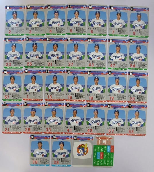 タカラ プロ野球ゲームカード 88年 中日ドラゴンズ 32枚