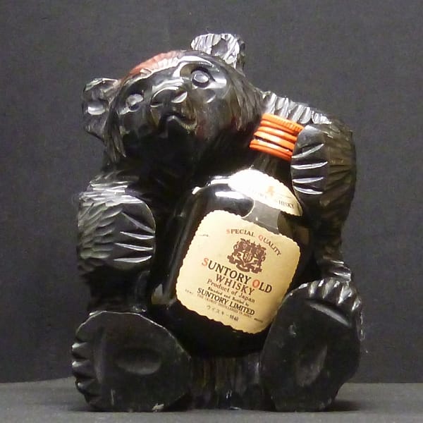SUNTORY ニッカ ウィスキー 木彫り 熊 ボトルスタンド