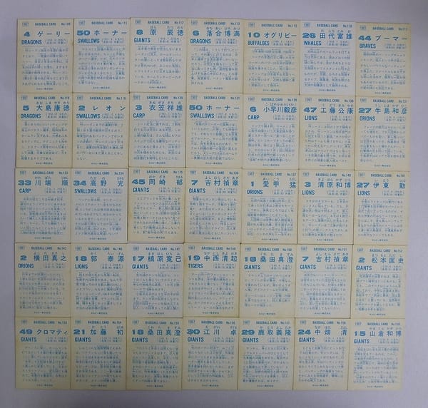 カルビー プロ野球カード 1987年 No.109～159 35枚 当時_2