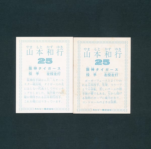 カルビー プロ野球 カード 1978年 山本和行 阪神タイガース_2