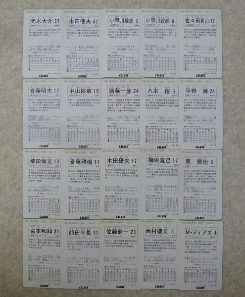 カルビー 当時物 プロ野球 カード 91年 No.1～No.70 40枚 まとめ_3