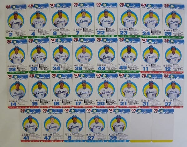 タカラ プロ野球 カード 58年度 日本ハム 西武 近鉄 ロッテ 阪急_3