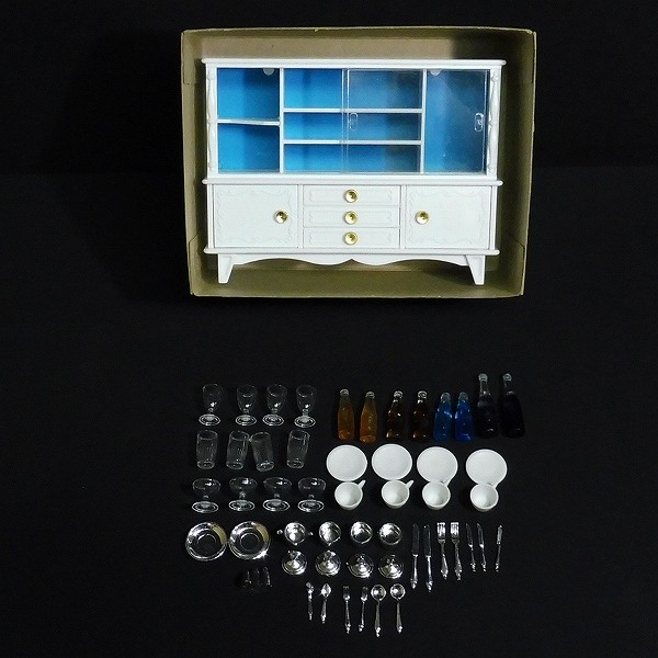 旧タカラ リカちゃんの白い白い家具セット サイドボード 冷蔵庫_3
