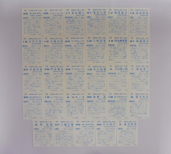 カルビー 当時 プロ野球 カード 1989年版 No.266～337 29枚_2