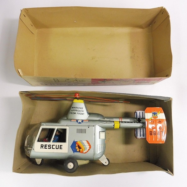 アサヒ玩具 ブリキ ヘリコプター カマンH-43 フリクション 当時物_2