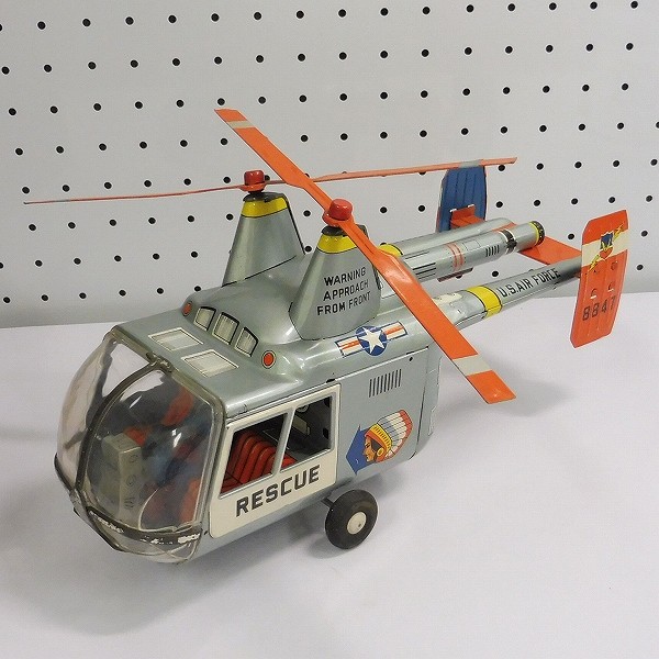 アサヒ玩具 ブリキ ヘリコプター カマンH-43 フリクション 当時物_3