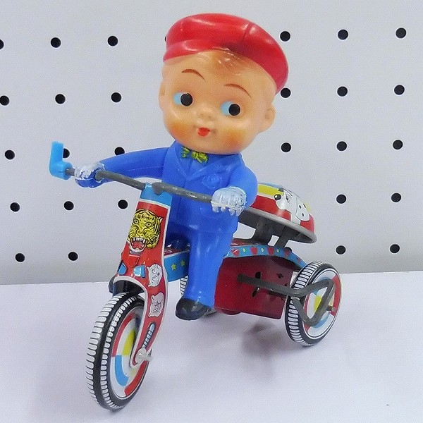 買取実績有!!】BOY ON TRICYCLE 男の子 三輪車 ゼンマイ ブリキ 日本製