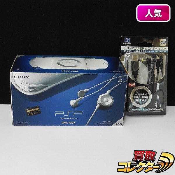 PSP-1000 G1CW ギガパック + CYBER USB電源&データケーブル_1