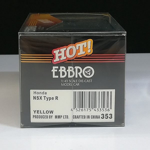 エブロ HOT! 1/43 ホンダ NSX タイプR 2002 イエロー_3