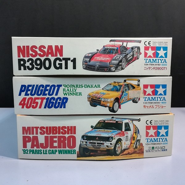 タミヤ 1/24 キャメル プジョー 405T 16GR ニッサン R390 GT1 三菱パジェロ ’92年パリールカップ優勝車_2