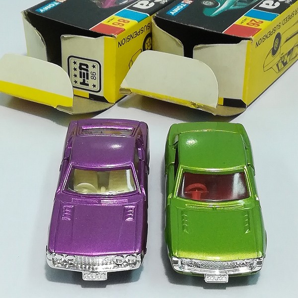 トミカ 黒箱 86-1 セリカLB 2000GT 紫メタリック + 26-1 セリカ1600GT ライトグリーン_3
