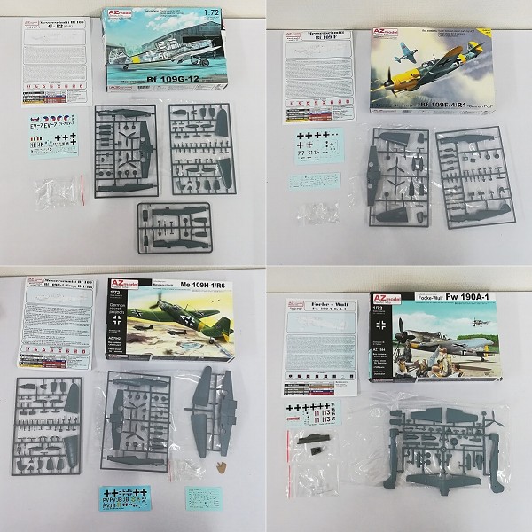 AZモデル 1/72 フォッケウルフ Fw190A-1 メッサーシュミット Me109H-1/R6 Bf109G-12 Bf109F-4/R1_3