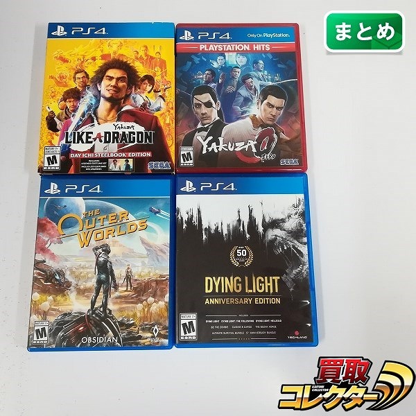 海外版 PlayStation4 ソフト YAKUZA LIKE A DRAGON YAKUZA 0 THE OUTER WORLDS DYING LIGHT ANNIVERSARY EDITION