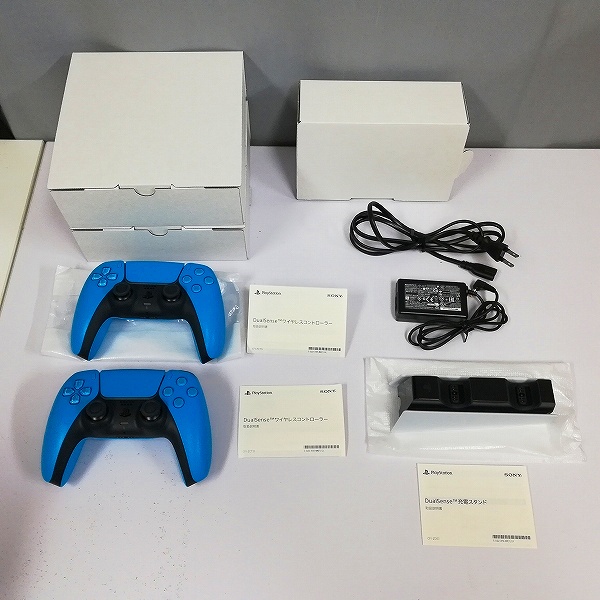 SONY PlayStation5 ワイヤレスコントローラー DualSense スターライトブルー ×2 + 充電スタンド 計3点_2