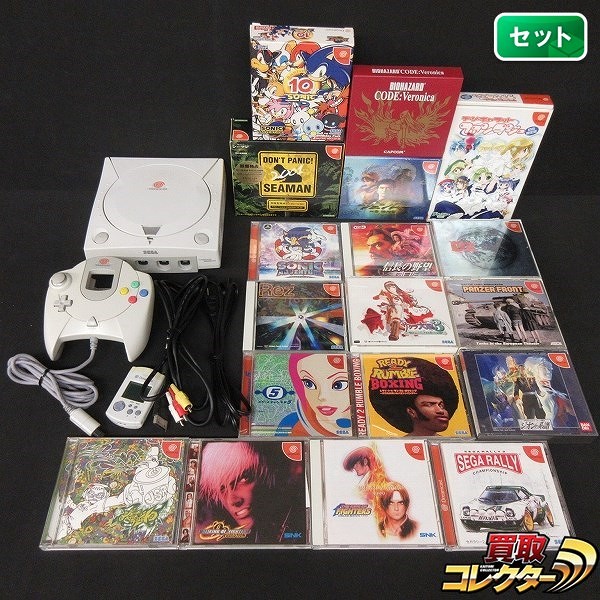ドリームキャスト 本体 + ソフト 18本 ソニックアドベンチャー シーマン ザ・キング・オブ・ファイターズ '99 EVOLUTION 他