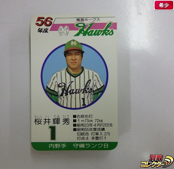 タカラ プロ野球 ゲーム カード 56年度 南海ホークス