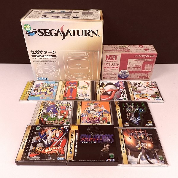 セガサターン 本体 セガサターンモデム + ソフト 10本 ソニックR デビルサマナー ラストブロンクス 他
