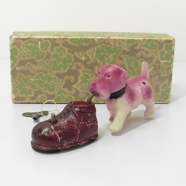 神谷製作所 オキュパイドジャパン セルロイド ゼンマイ 靴 犬