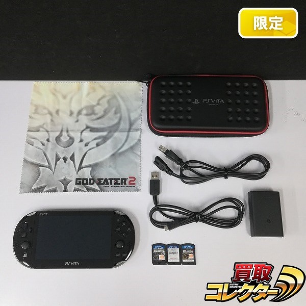 PS Vita PCH-2000 GOD EATER 2 フェンリルエディション カーキ/ブラック + ソフト GOD EATER 2 GOD EATER 2 RAGE BURST 他