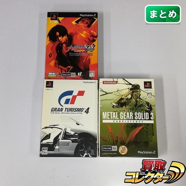 PlayStation2 ソフト ザ・キング・オブ・ファイターズ'94 RE-BOUT グランツーリスモ4 メタルギアソリッド3 サブシスタンス