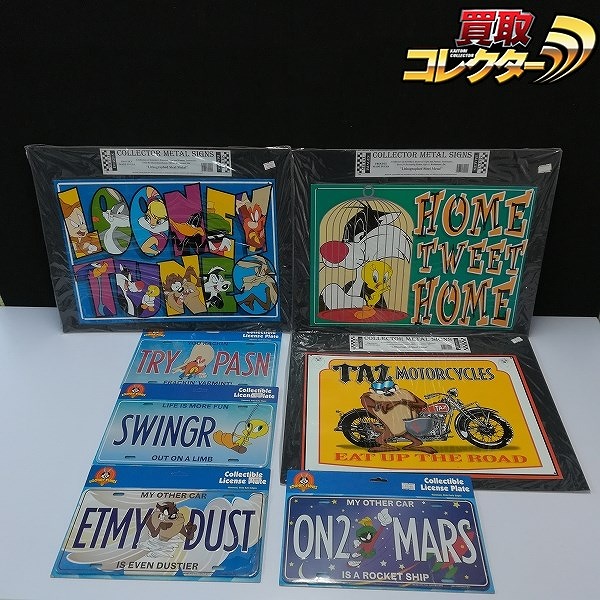 ルーニーテューンズ コレクターメタルサイン コレクティブルライセンスプレート トゥイーティー シルベスター タズマニアン・デビル 他