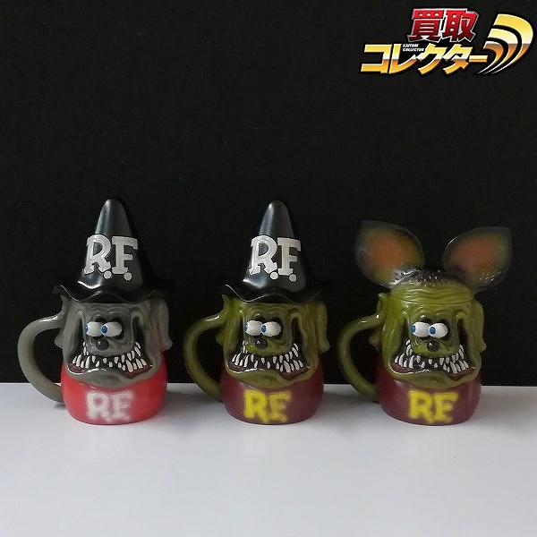RAD ROC ART ソフビ フリーカップ RAT FINK ラットフィンク 耳 帽子 グリーン グレー